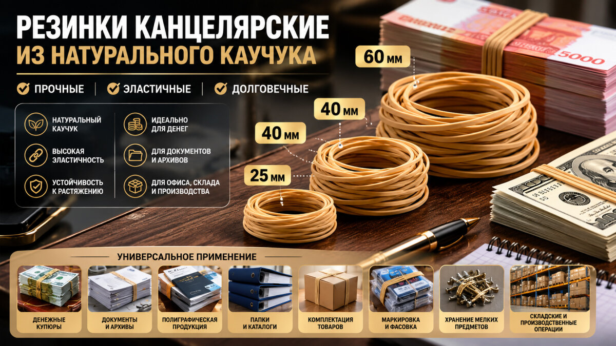 Резинки канцелярские