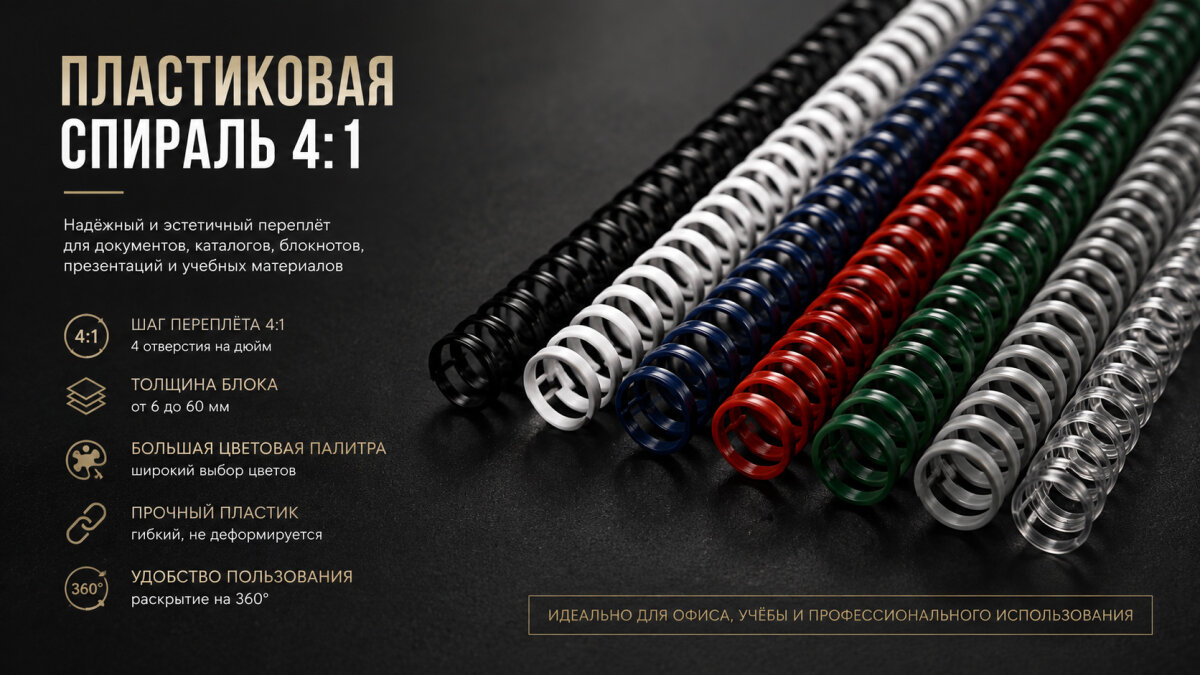 Пластиковая спираль 4:1